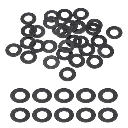 uxcell 30 Pcs M4 PVC Flat Washers 4mm ID 8mm OD 0.5mm Thick Plain Washer Grommets Plastic Sheet Gasket Fastener Sealing Spacer Gasket Ring Water Hose Washers, Clear Black - size: 4mm x 8mm x 0.5mm