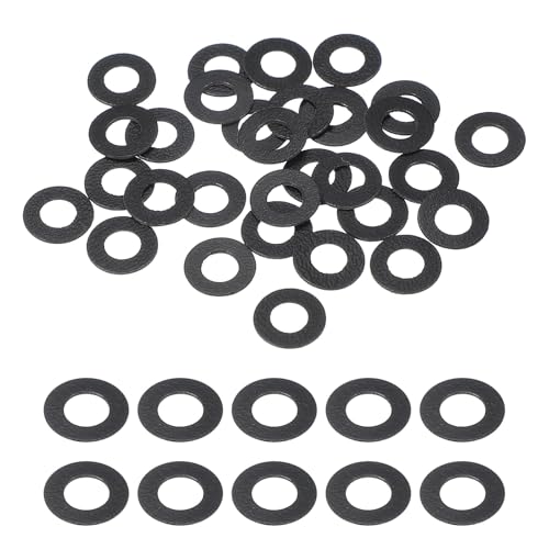 uxcell 30 Pcs M4 PVC Flat Washers 4mm ID 8mm OD 0.5mm Thick Plain Washer Grommets Plastic Sheet Gasket Fastener Sealing Spacer Gasket Ring Water Hose Washers, Clear Black - size: 4mm x 8mm x 0.5mm
