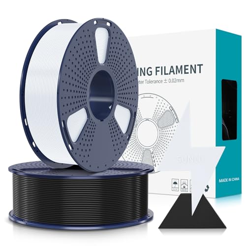 SUNLU High Speed PLA Filament 1.75mm, 1KG*2 Rolls Black+White - color: Black+white, size: 2KG