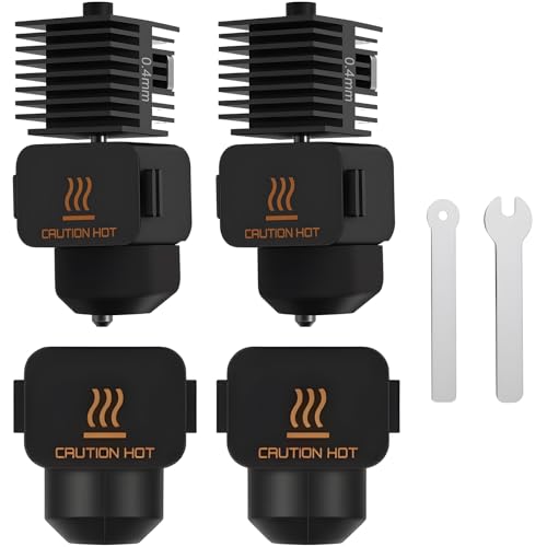 Hotend Kit with Detachable Nozzle for Bambu Lab A1 / A1 Mini – 2 Sets 0.4mm Hotends Replacement, 4 Silicone Socks & 2 Wrenches, Quick-Swap Hot End & 3D Printer Extruder Accessories - color: A1/A1 Mini