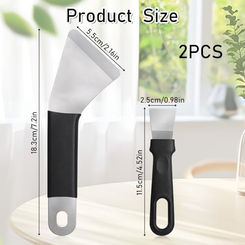 2 Pcs 3D Printer Scraper Tool, 3D Printer Removal Spatula Professional 3DPrinters Spatula with Comfortable Grip Curved Edge Metal Scrapers Tool for 3DPrinting Resin Removal Model Stripping