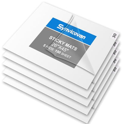 26" x 45" Sticky Mat (5 Packs,150 Sheets,30 Sheets/Pack) - color: White, size: 26" x 45"