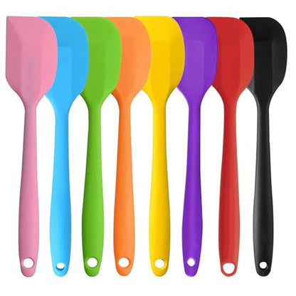 8 Pieces Silicone Spatulas, 11 inch Heat-Resistant Non-stick Spatulas with Stainless Steel Core for Cake Cream Cooking Gadget by COLOGO (11 inch) (Pack of 2) - size: 11 INCHES (Pack of 2)