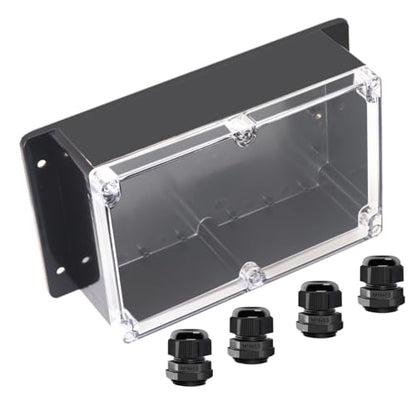 Junction Box IP65 Waterproof ABS Plastic Electrical Project Case Power Junction Boxes, Clear Cover Project Box with Fixed Ear 9.06x5.90x3.43 inch (230 x 150 x87 mm) - color: Clear, size: 9.06"x5.90"x3.43"