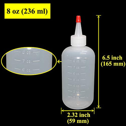 Belinlen 20 Pack 8 oz Plastic Squeeze Bottles with 20 Pcs Red Tip Caps - size: 8oz 20pack