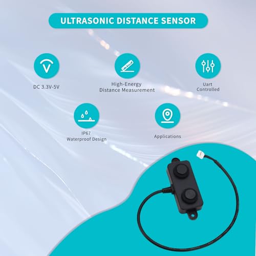 Gugxiom Ultrasonic Distance Sensor, Detector 3 to 450cm, IP67 Design
