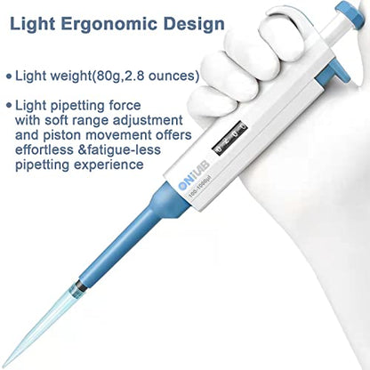 ONiLAB Lab Micropipette, Single Channel Adjustable Pipettor, 2-10ml - style: 2-10ml