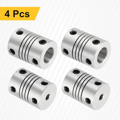 uxcell 4Pcs Flexible Couplings 3.17mm to 8mm Aluminum Alloy Joint Connector - size: 3.17mm to 8mm, style: D15 x L20mm