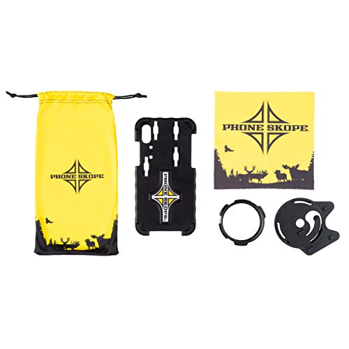 Phone Skope Complete Digiscoping Kit: Ideal Scope Camera for Hunting/Birding/Stargazing - Phone Scope Adapter Kit Includes Phone Scope Mount Case, Eyepiece Adapter, Lens Cloth - Fits Most Smartphones - color: Compatible with iPhone X/XS, size: Swarovski A