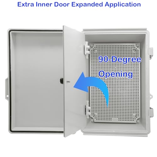 Waterproof Outdoor Electrical Box Junction Box Weatherproof IP67 ABS Plastic Enclosure Switch Router Project Box with Mounting Plate with Wall Bracket 2 Cable Glands Grey 11.4" x 7.5" x 5.5" - color: Grey, size: 11.4" x 7.5" x 5.5" pro 1pc