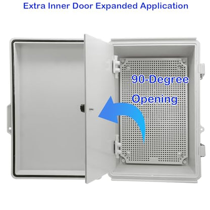 Waterproof Outdoor Electrical Box Junction Box Weatherproof IP67 ABS Plastic Enclosure Switch Router Project Box with Mounting Plate with Wall Bracket 2 Cable Glands Grey 11.4" x 7.5" x 5.5" - color: Grey, size: 11.4" x 7.5" x 5.5" pro 1pc
