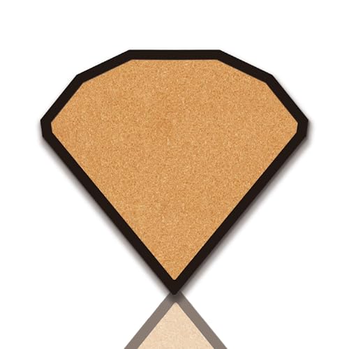 CRASPIRE Diamond Pin Cork Board Framed Bulletin Display Badge Wooden Decorative Corkboard 10.6x9.84In Wall Mounted Memory Memo Brooch Lapel Holder Storage for Home Office School Classroom Wedding - style: Diamond