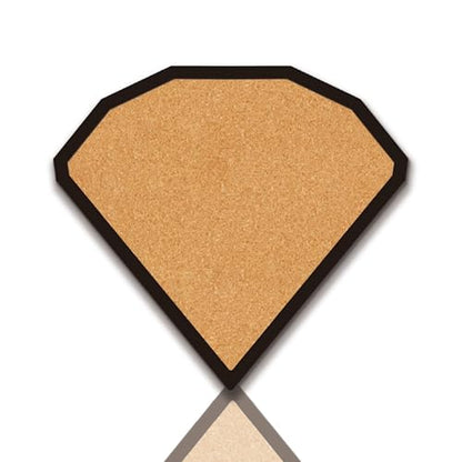 CRASPIRE Diamond Pin Cork Board Framed Bulletin Display Badge Wooden Decorative Corkboard 10.6x9.84In Wall Mounted Memory Memo Brooch Lapel Holder Storage for Home Office School Classroom Wedding - style: Diamond