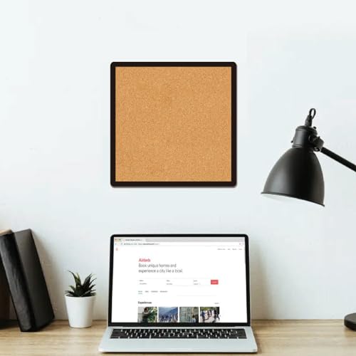 CRASPIRE Square Framed Bulletin Board 9.8 X 8 Inch Wall Mounted Pin Display Cork Boards Badge Thumbtack Wood Decorative Memory Memo Brooch Lapel Pins Pictures Storage Holder for Office Home Decor - style: Square