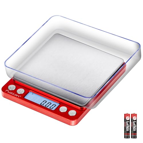 Fuzion Digital Scale .01 Gram Accuracy, 500g Small Kitchen Food Scales - color: Red