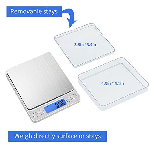UNIWEIGH Digital Kitchen Scale, 500g/0.01g Gram Scale,Cooking Food Scale