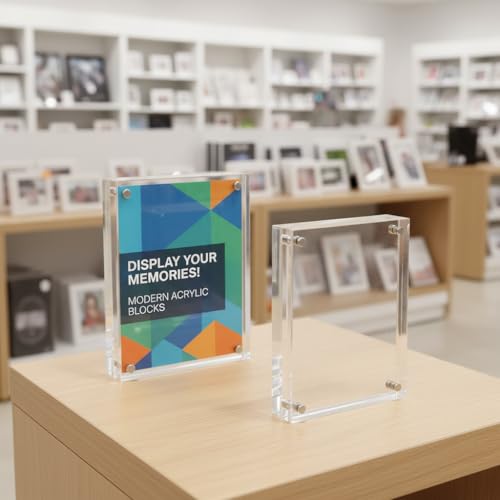 Azar Displays 104433-2PK Acrylic Photo Frame Magnetic 4x6, 2-Pack - size: 4x6 (2-Pack)