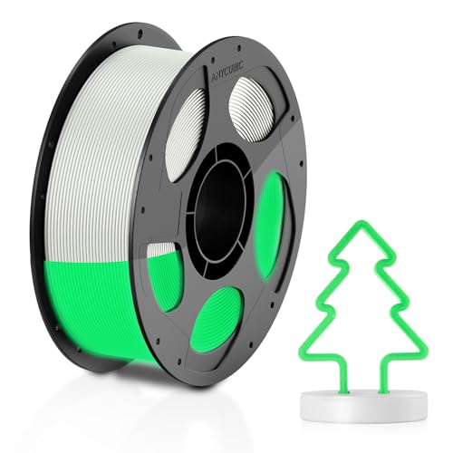 ANYCUBIC PLA 3D Printer Filament, Glow in the Dark, 3D Printing PLA Filament 1.75mm Dimensional Accuracy +/- 0.02mm, 1KG Reusable Spool (2.2 lbs), Glow Green - color: 1kg Pla Glow in the Dark - Glow to Green