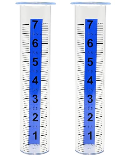 2PCS 7" Plastic Rain Gauge Replacement Tube, 8.23 x 2.24 x 1.65 Inches Cold Resistance Crack Resistance for Outdoor Garden Yard Home - size: 2PCS