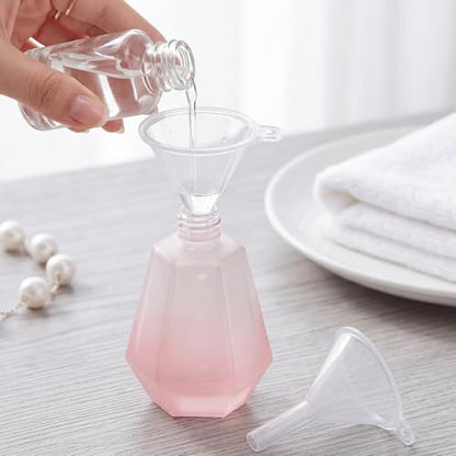 18 Pcs Small Funnels for Filling Small Bottles, Clear Mini Funnel Set