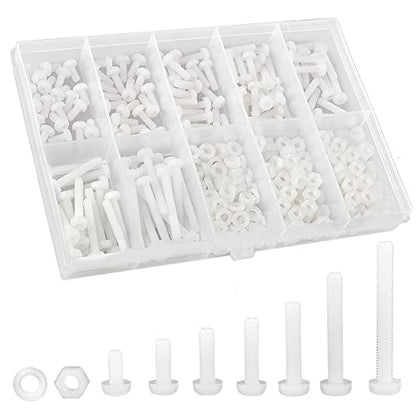 M3 White Round Head Screws, Nut Bolts, Gasket Assortment Kit - color: White