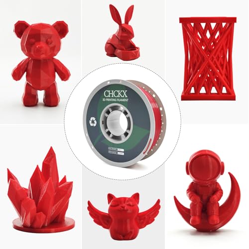 PETG 3D Printer Filament 1.75mm, +/-0.02mm Tolerance, 1kg Spool(2.2lbs), for Most 3D Printers,Red - color: Red, size: PETG