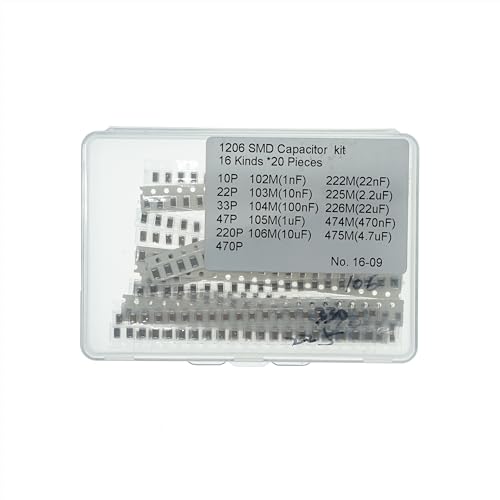 16 Values x 20 Pcs 1206 SMD MLCC Ceramic Capacitor 10pF-22uF - size: 1206