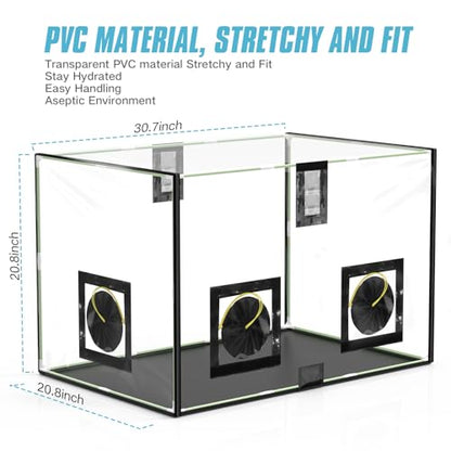 Mushroom Mycology Large Still Air Box 31.5X 20.5X 20.5 inch Professional-Grade Grow Tent with Flow Hood & Monotub Kit, Mushroom Planting Bag Tent Kit for Spores Horticulture Supplies Home Scientists