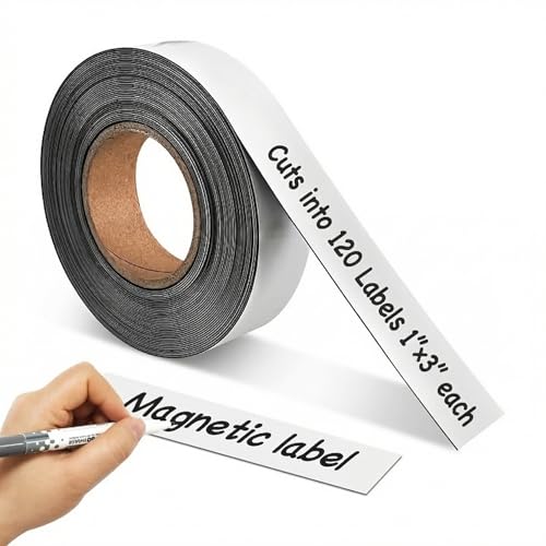 Magnetic Dry Erase Label Roll 1" x30ft, Reusable Tape - size: 1"x30ft