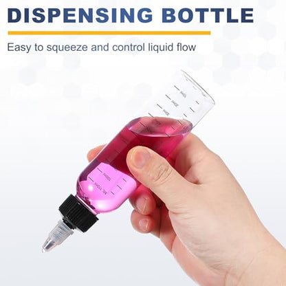 PATIKIL 50ml 2oz,9 Pcs Plastic Squeeze Dispensing Bottles,Transparent,Black - color: Transparent/Black, size: 50ml
