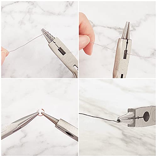 SUNNYCLUE 4.9 Inch Round Nose Pliers Wire Cutter 4-in-1 Mini Precision Pliers Wire Bending Side Cutter Tools for DIY Jewelry Making, Black - color: Black 4.9 Inch With Cutter