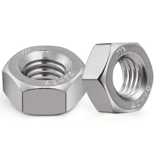 VGBUY 150pcs M6-1 Hex Nuts, 304 Stainless Steel 18-8 External Hex nut M6x1, Metric Hex Machine Screw Nuts Hardware Nuts (VG01315) - size: M6-1(150pcs)