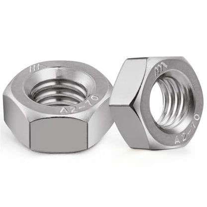 VGBUY 150pcs M6-1 Hex Nuts, 304 Stainless Steel 18-8 External Hex nut M6x1, Metric Hex Machine Screw Nuts Hardware Nuts (VG01315) - size: M6-1(150pcs)