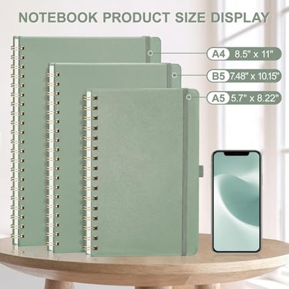 AHGXG Graph Paper Notebook, 110 Pages, A4 (8.5" x 11") - color: Sage Green, style: A4-Graph