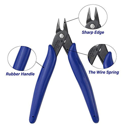 10Pack Wire Cutters Precision Electronic Flush Cutters Mini Cutting Pliers for Ultra-fine Cutting Needs (Blue) - color: Blue, size: 10Pack