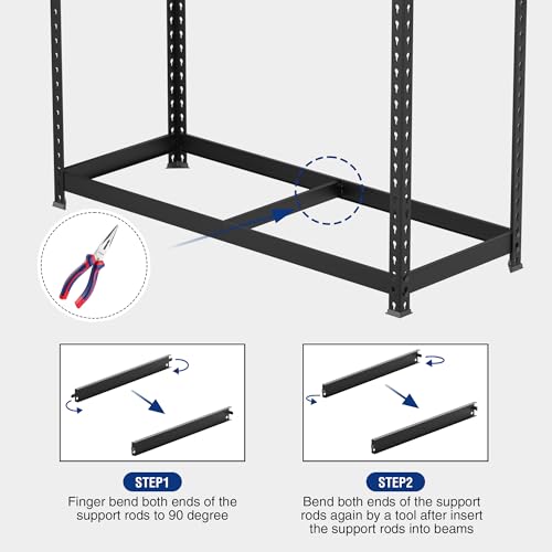 WORKPRO Shelving with MDF Board, 35-3/10”W x 17-1/2”D x 72”H, 1650 lbs Load - size: 35.3"W x 17.5"D x 72"H