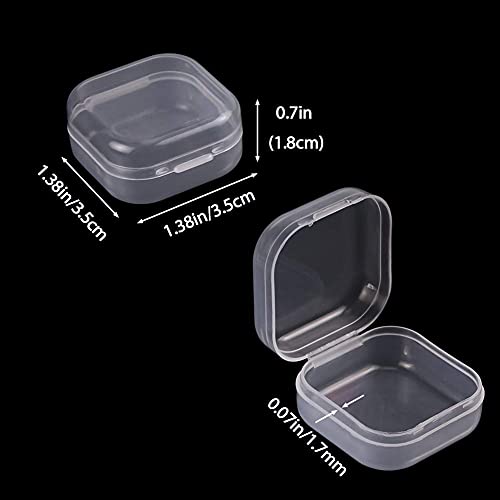 DUOFIRE Bead Organizer 24 Pack Clear Small Plastic Containers 1.3x1.3x0.7in - size: 1.38x1.38x0.7 Inches(24 packs)