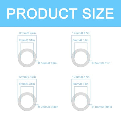 M8x12mm Stainless Steel Shim Rings, Precision Spacing Washers - size: M8x12