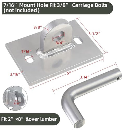 Floating Dock Hinges Hardware,Stationary Dock Connector Hinge Kit - color: Painted