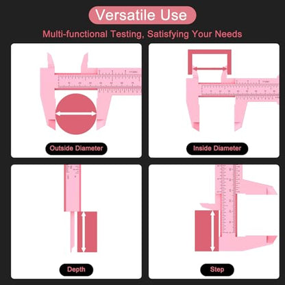 0-6 Inch/150mm Vernier Plastic Caliper Measuring Ruler,Pink - color: Pink