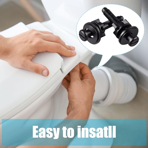 Jetec 2 Pack Toilet Seat Screws Kit, Plastic Bolts Nuts & Washers - color: Black