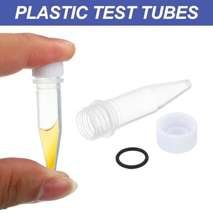PATIKIL 1.5ml Plastic Cryogenic, 25Pcs Cryogenic Vial Screw Top Frozen Test Tube for Lab Laboratory Science, White Cap - color: White