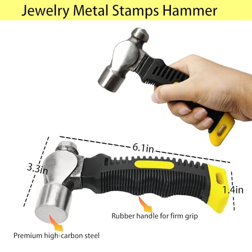 Steel Bench Block and Metal Stamping Hammer Kit, Metal Bench Block, Jewelry Stamping Hammer, Jewelry Metal Stamping Tools for Jewelry Making & Metal Stamping - color: Square