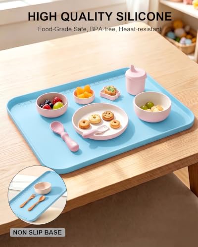 Silicone Mats for Crafts, 24" x 16" Waterproof Non-Slip Playdoh Mat - color: Blue, size: 24" x 16"