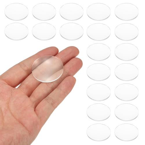 PATIKIL 20 Pack Biconvex Lens, 34mm Dia. 75mm Focal Length Optical Lenses Magnifier Paperweight Acrylic Double Convex for DIY Office Desk Home Science Experiment Telescope - size: 33.5mm Dia. x 75mm Focal Length