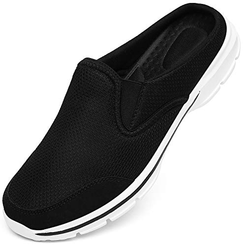 INMINPIN Unisex Slippers Casual Clog House Shoes Comfort Slip-On Walking Mules with Indoor Outdoor Anti-Skid Sole for Men and Women - color: Black, size: 11.5 Women/10 Men