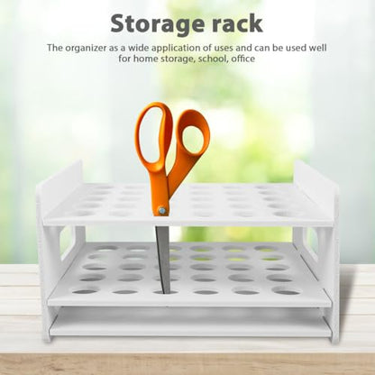 Zerodeko Classroom Office Scissor Holder – Scissors Rack Organizer, Art & Craft Supplies Storage, Desk Organizer for School Supplies, Vial Holder, Back-to-School Present & Craft Room Storage