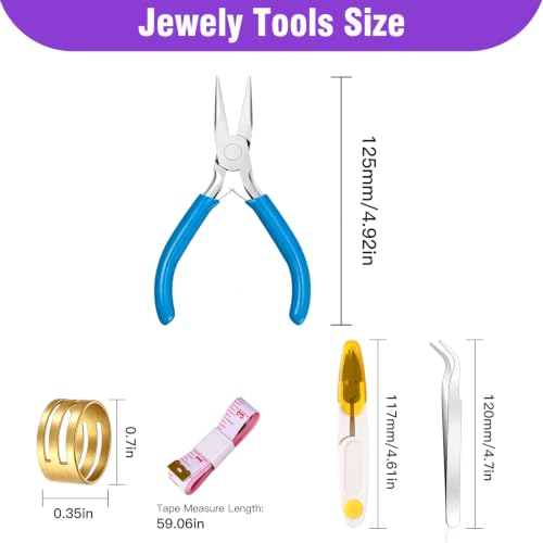 Jewelry pliers Needle Nose Pliers Jewelry Making Starter Kit 4.5 Inch - color: Blue