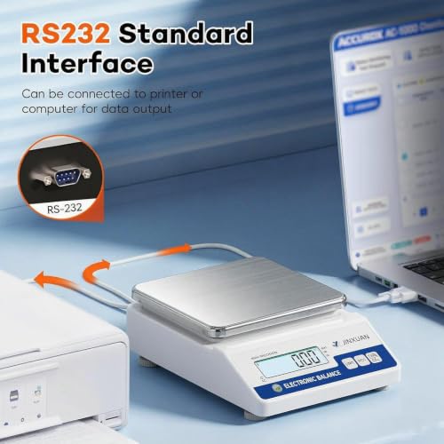 Lab Scale 5000 X 0.01g High Precision Digital Scale Grams Scale with 500g Weight & RS232 Lab Analytical Balances Laboratory Scale Jewelry Weight Scale for Gold Silver LCD Display 7units - style: 5000gx0.01g with RS232 & 500g Calibration Weights