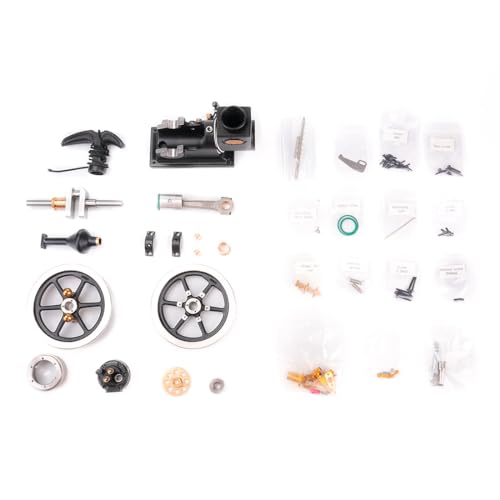 Retrol Engine HM-01 Hit and Miss Engine Model Kit, 4-Stroke Fixed Horizontal DIY Assembly Metal Engine Kit with Base Equipment Box/Tankk/Pipe/CDI Igniter/Spark Plug, Gift -KIT - style: KIT Version